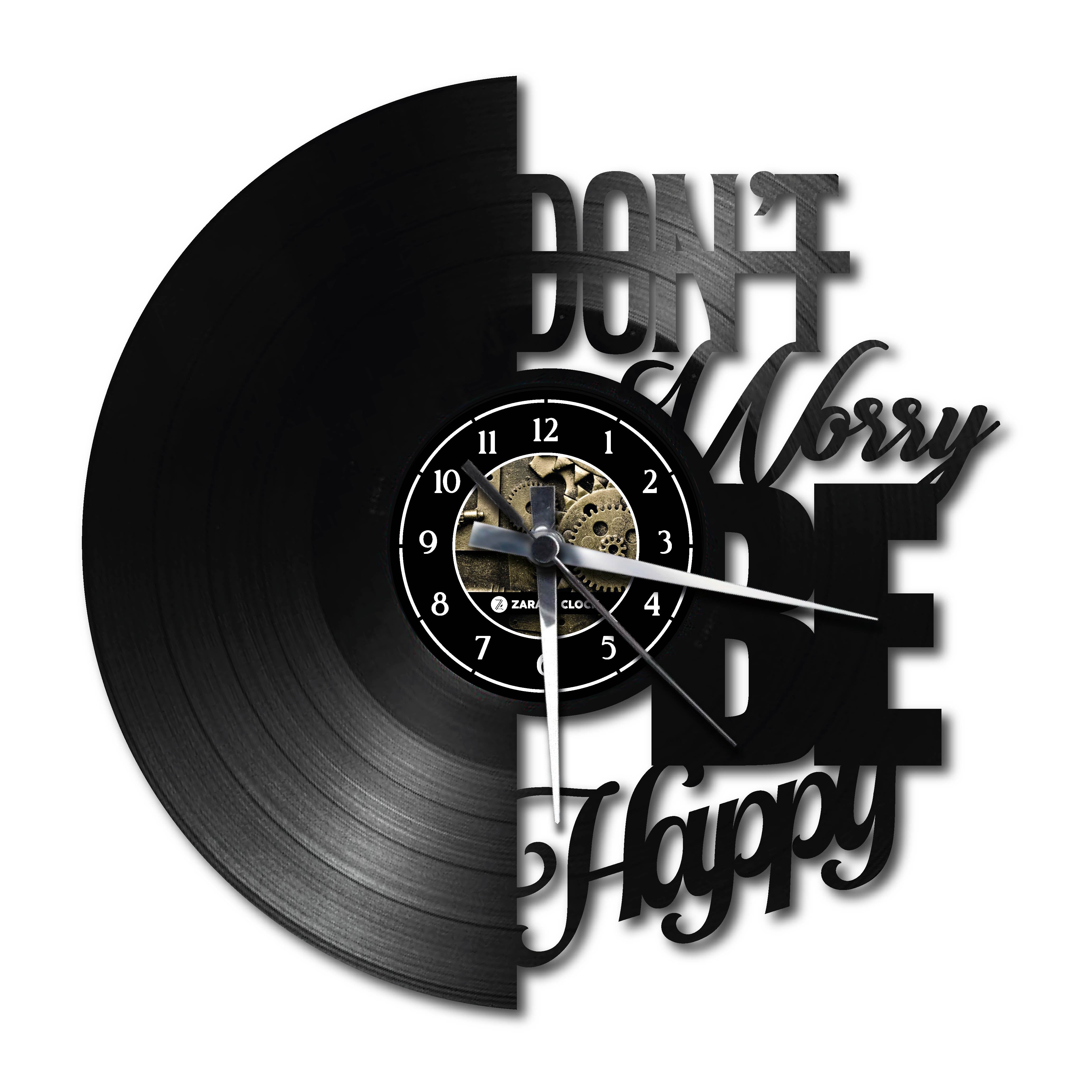 DON'T WARRY BE HAPPY ✦ orologio in vinile