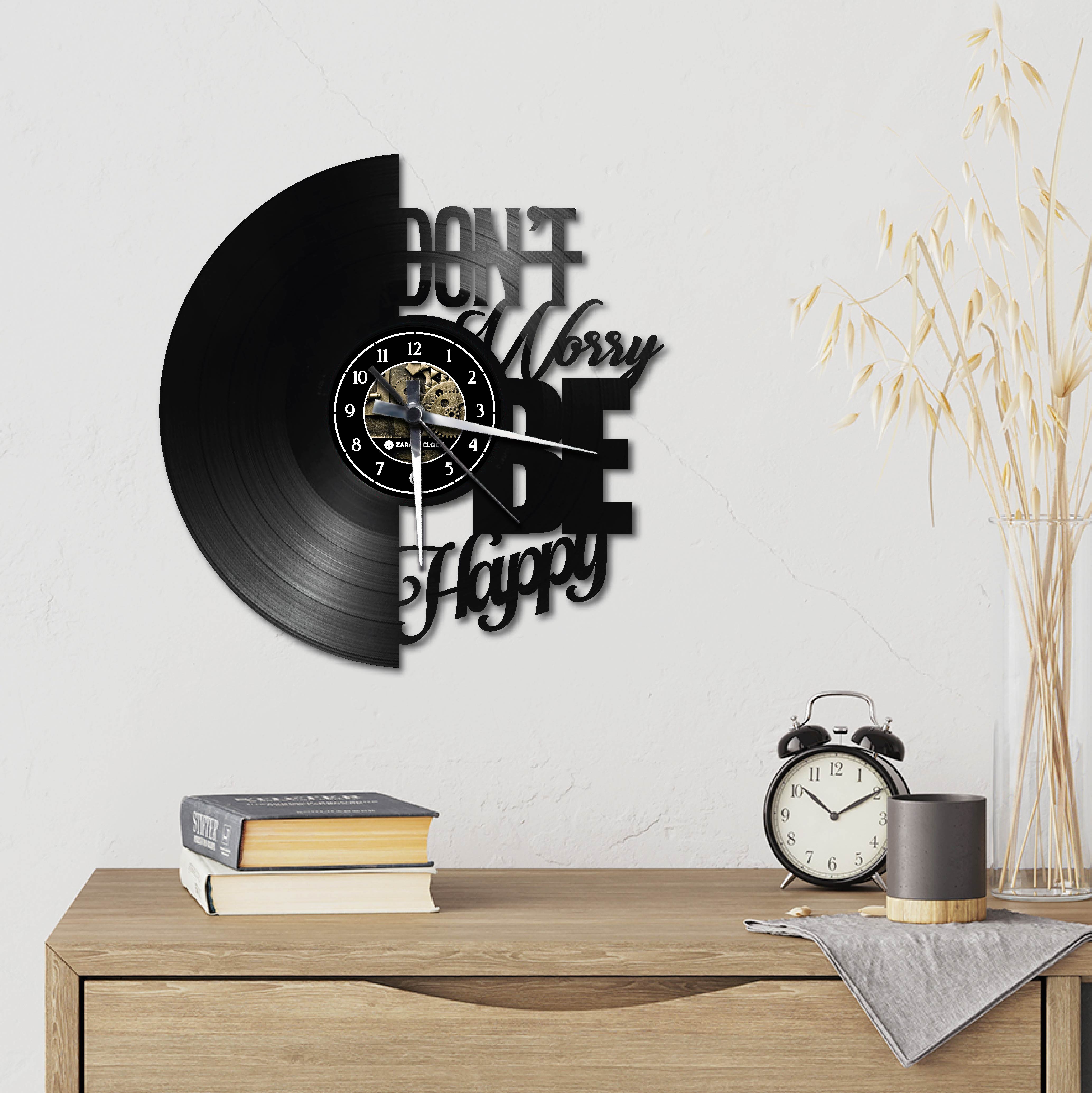 DON'T WARRY BE HAPPY ✦ orologio in vinile